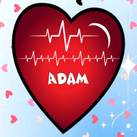 إسم Adam مكتوب على صور نبضات القلب